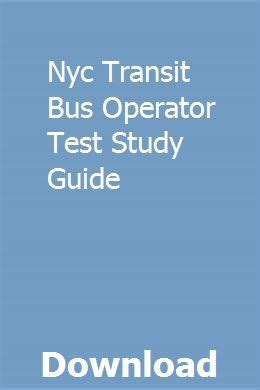 Full Download Nyc Bus Operator Exam Study Guide 