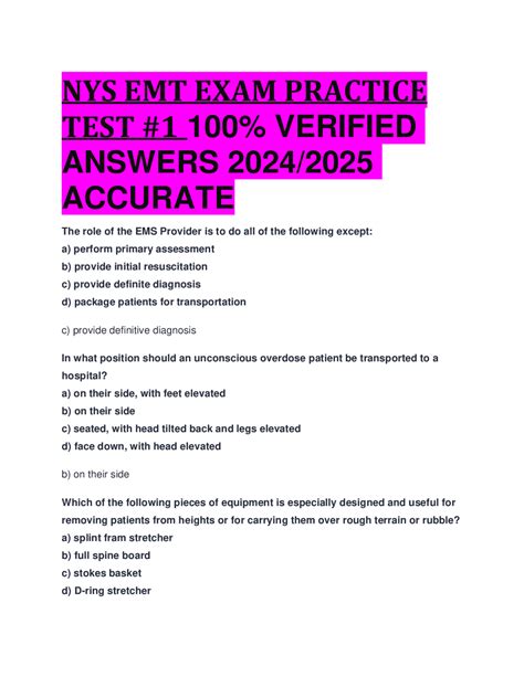 Nys Emt Practice Test