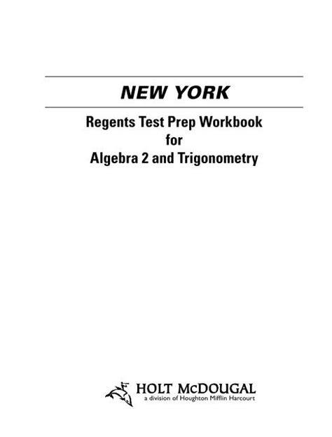 nys regents prep workbook for integrated algebra