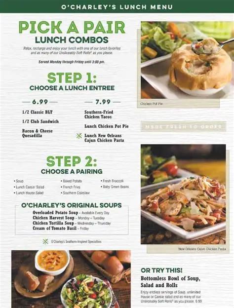 O Charleys Menu