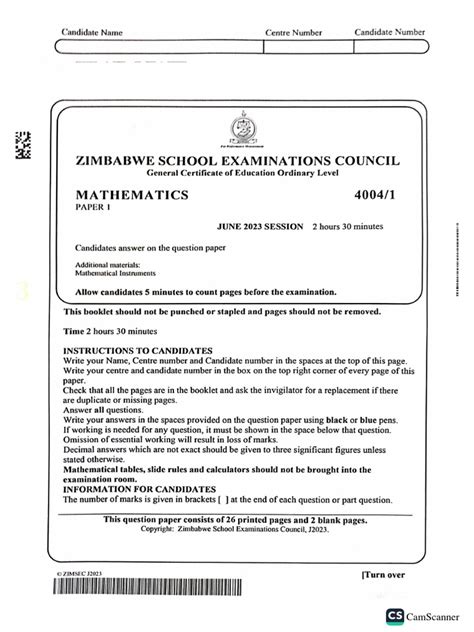 O Level Papers For Maths