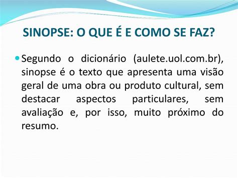 O Que E Sinopse