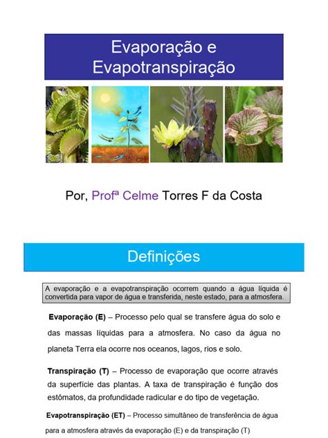 O Que é Evapotranspiração
