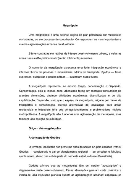 O Que é Megalópole