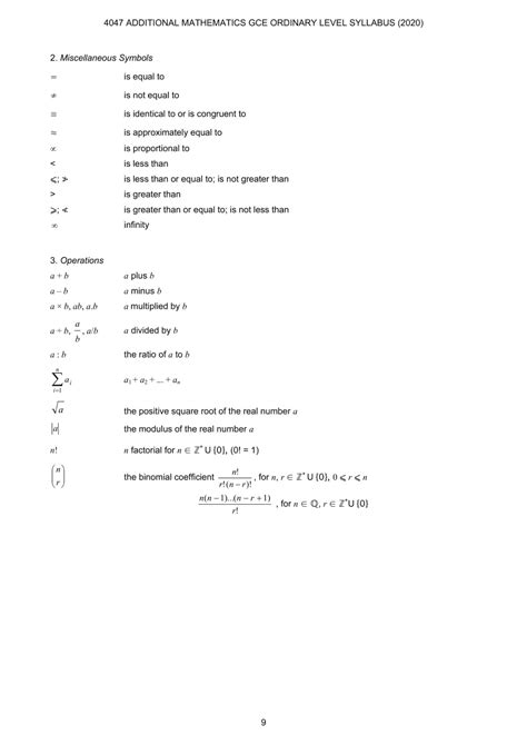 Read O Level Maths Formula Sheet 