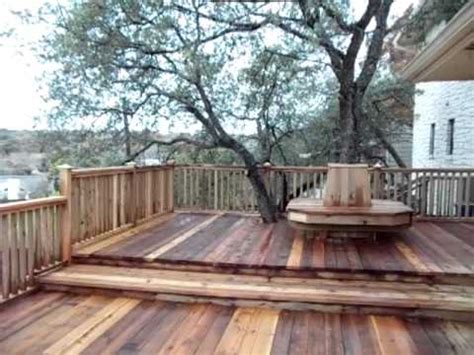 oak tree fence and deck