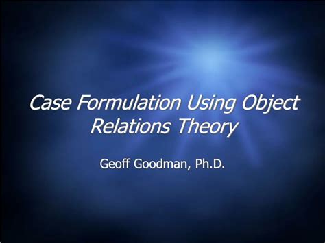 Object Relations Case Formulation Example