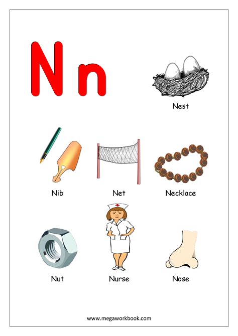 Object Start With Letter N   Letter N Alphabet Activities At Enchantedlearning Com - Object Start With Letter N