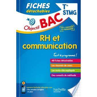 objectif bac fiches detachables rh et com term st