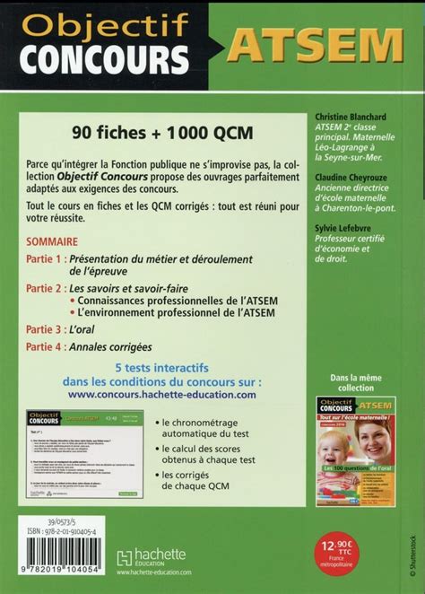 Objectif Concours 2019 Atsem 100 Questions Ra C P