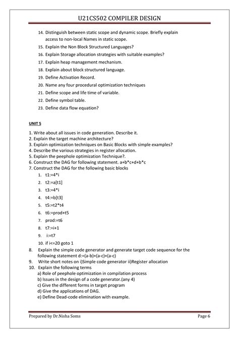objective question for compiler design