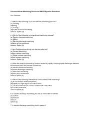 Objective Questions Machining And Machine Tool Operations