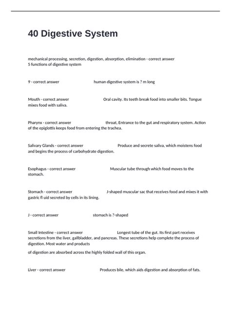 objective questions on digestive system