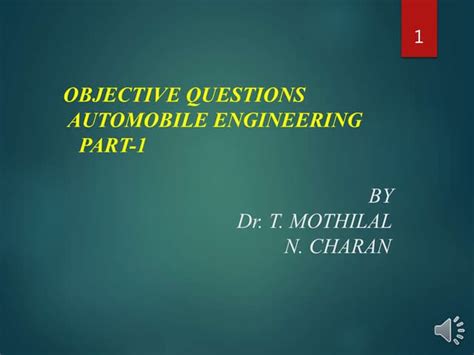 Objective Type Question For Automobile Engineering