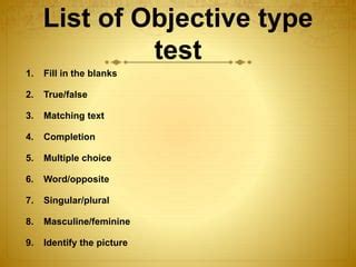 Objective Type Questions Meaning