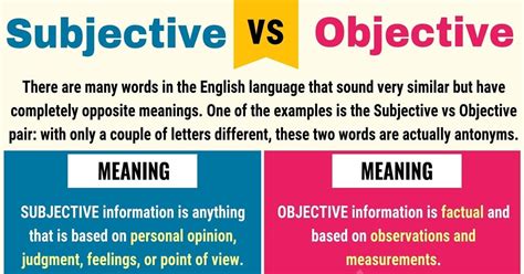 Objective Vs Subjective Choose Your Words Vocabulary Com Subjective Vs Objective Worksheet - Subjective Vs Objective Worksheet