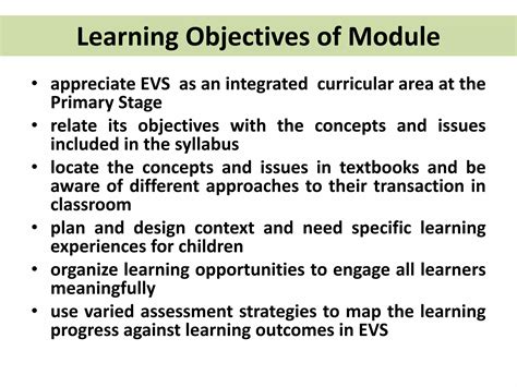 Objectives Of Teaching Evs At Primary Level