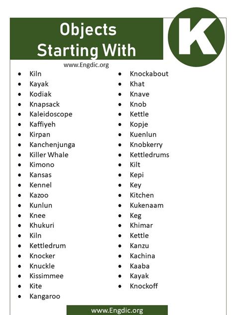 Objects Starting With K   100 Objects That Start With K The Ultimate - Objects Starting With K
