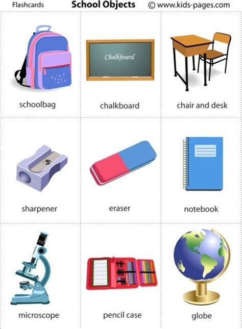 Objeto Escolares Em Inglês