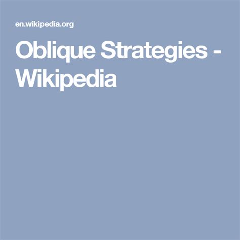 Full Download Oblique Strategies Wikipedia 
