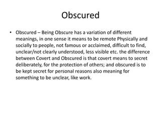 obscured meaning