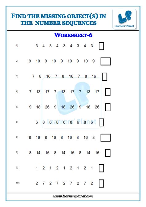 Observe Amp Complete The Number Pattern Worksheet 3rd Grade Pattern Worksheet - 3rd Grade Pattern Worksheet