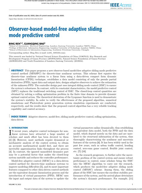 Observer Based Model Predictive Control Researchgate