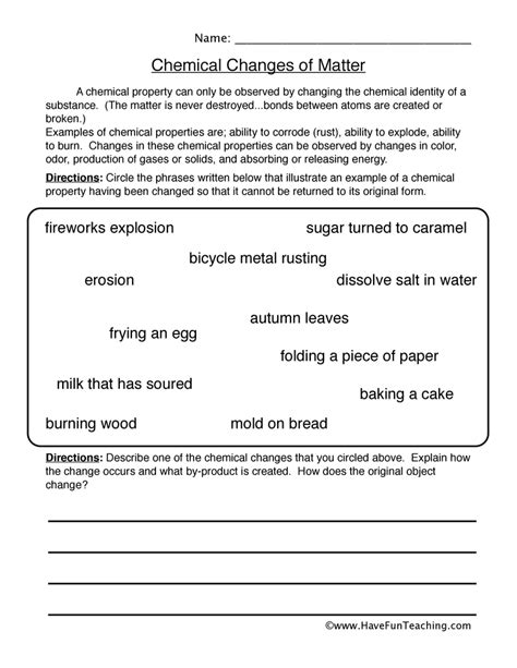 Observing Chemical Change Worksheet   Observing Chemical Changes Student Sheet Rsc Education - Observing Chemical Change Worksheet