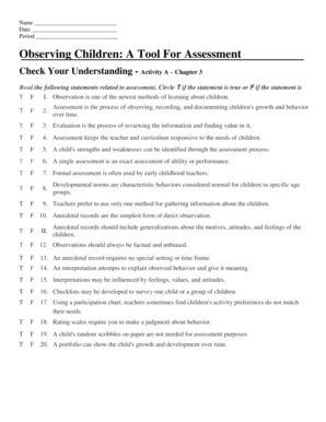 Observing Children A Tool For Assessment G W