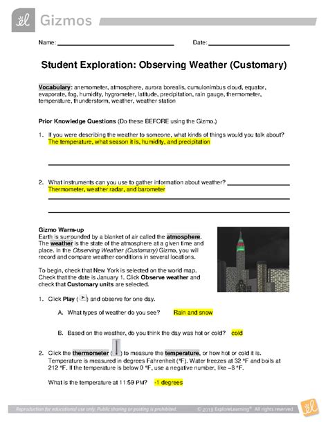 Observing Weather Gizmo