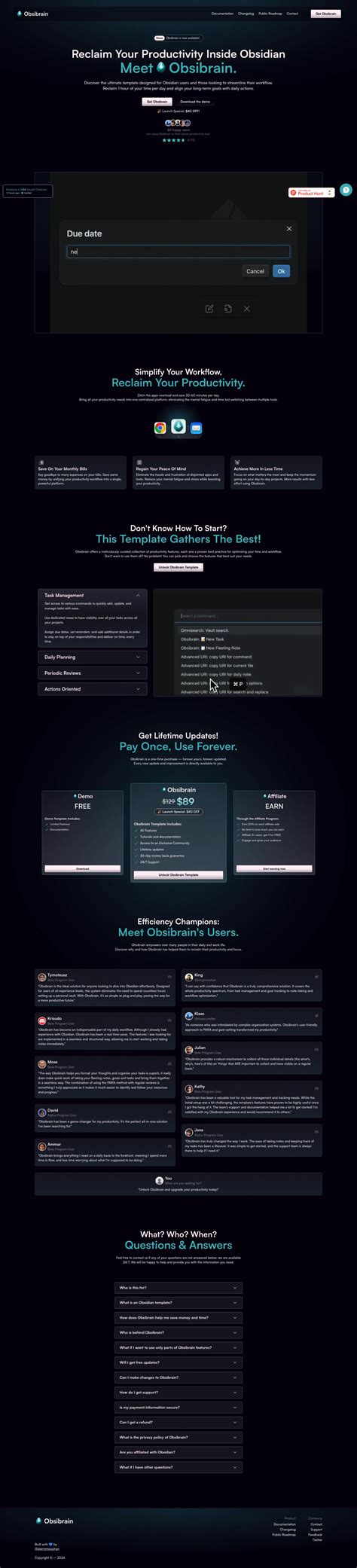 Obsibrain Obsidian Template Price
