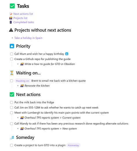 Obsidian Gtd Template