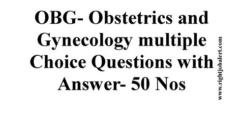 obstetrics multiple choice question and answer