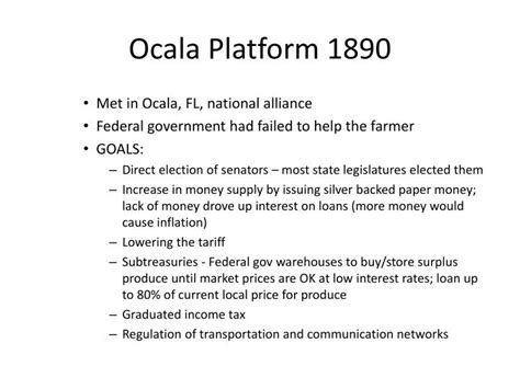 Ocala Platform Apush Definition