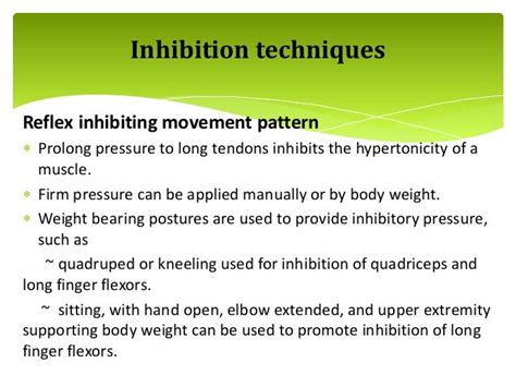 occupational therapy inhibitory techniques