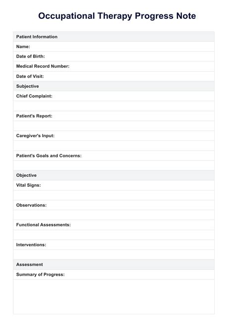 occupational therapy narrative progress note examples