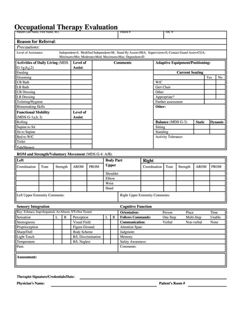 Occupational Therapy Progress Forms