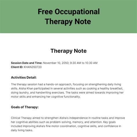 Read Occupational Therapy Documentation Templates 