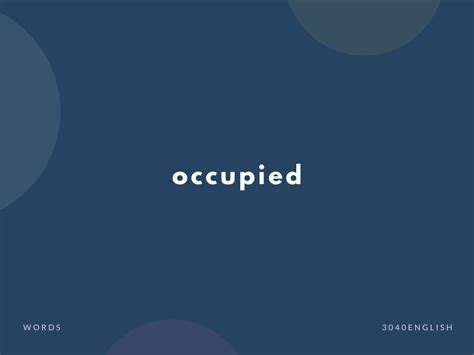 Occupied Meaning Malayalam