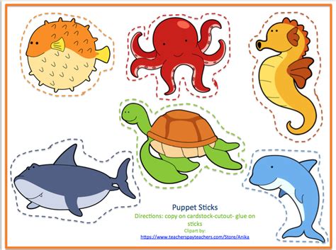 Ocean Animal Printables Cut Out Sea Creature Templates Sea Animals Pictures Printable - Sea Animals Pictures Printable