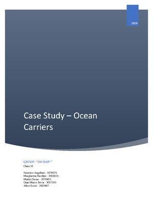 Ocean Carriers Case Study