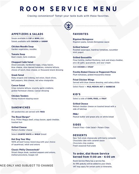 ocean casino room service menu llee