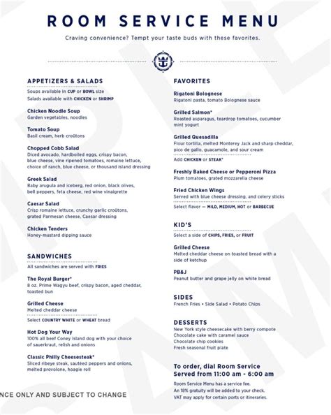 ocean casino room service menu yvkf canada