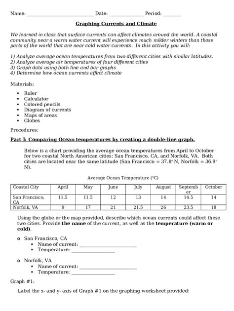 Ocean Currents Content Practice B Lesson 3 Worksheet Currents And Climate Worksheet Answers - Currents And Climate Worksheet Answers