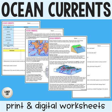 Ocean Currents Guided Reading Worksheet Laney Lee Ocean Current Worksheet Answer Key - Ocean Current Worksheet Answer Key