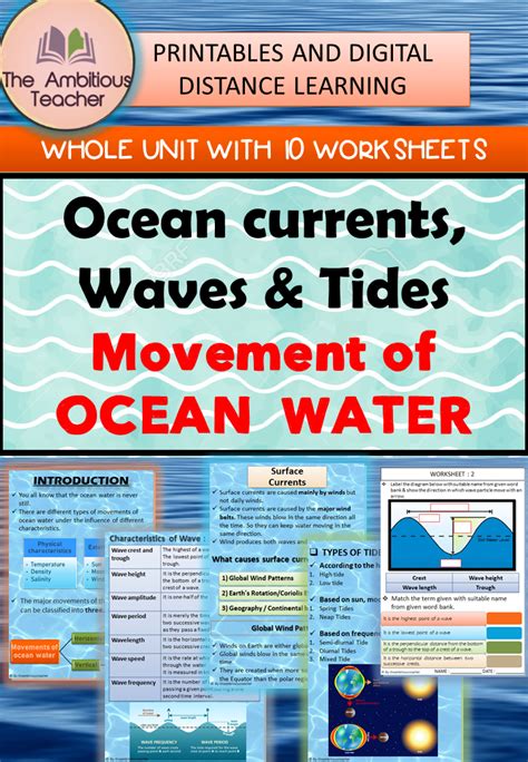 Ocean Currents Waves Amp Tides Unit With Worksheets Ocean Currents Worksheet Middle School - Ocean Currents Worksheet Middle School