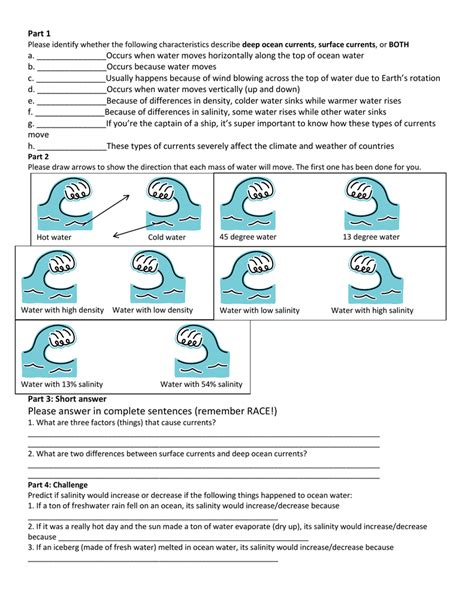Ocean Currents Worksheet Deep And Surface Currents Tpt Ocean Currents Coloring Worksheet - Ocean Currents Coloring Worksheet