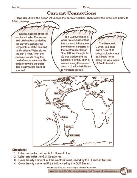 Ocean Currents Worksheet Middle School   Ocean Currents Worksheets K12 Workbook - Ocean Currents Worksheet Middle School