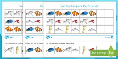 Ocean Life Complete The Pattern Activity Twinkl Usa Ocean Life Worksheet - Ocean Life Worksheet