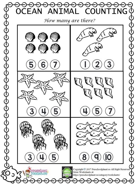 Ocean Life Worksheet Count To Four All Kids Ocean Life Worksheet - Ocean Life Worksheet